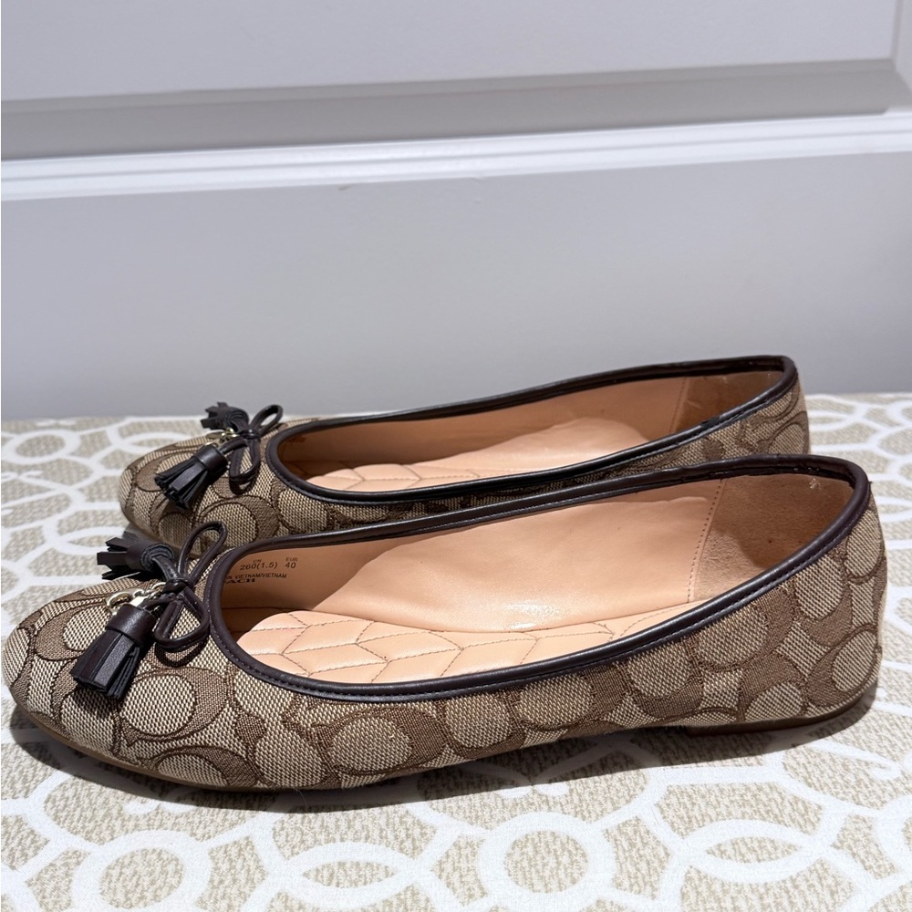 Coach flats Benni Sig Jacq Flat 9.5 monogram brown - Picture 7 of 12